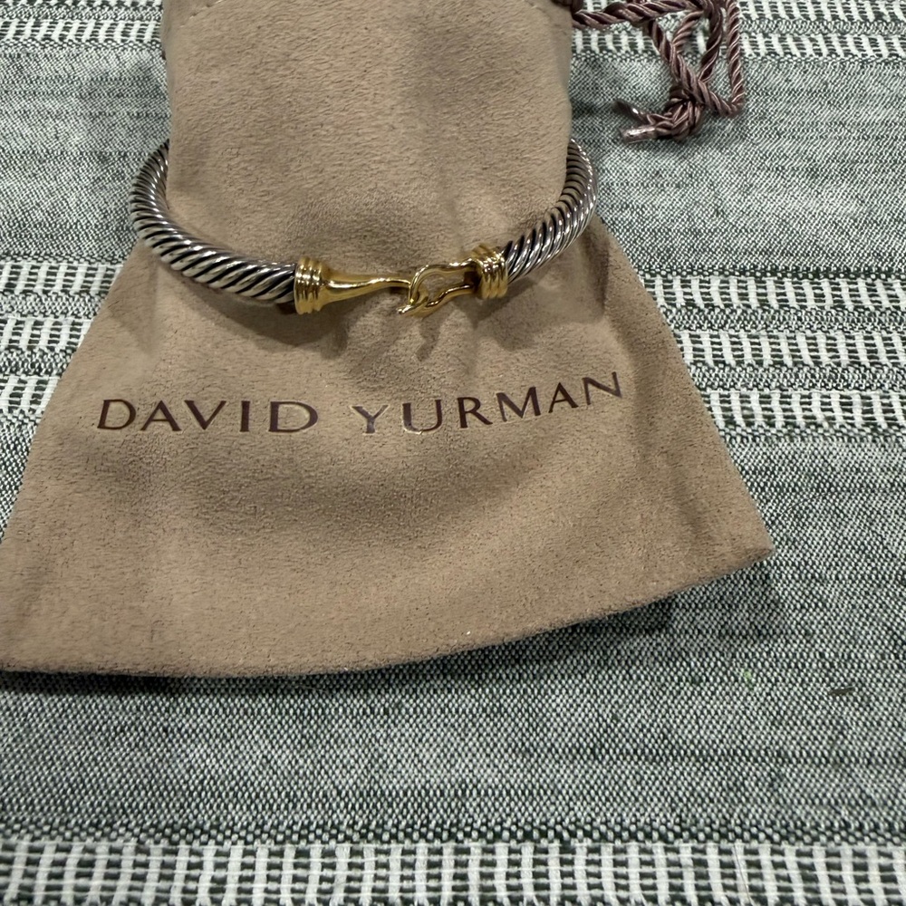 MULTIPLE David Yurman Silver Cable Cuff with Gold Accent - Picture 6 of 10